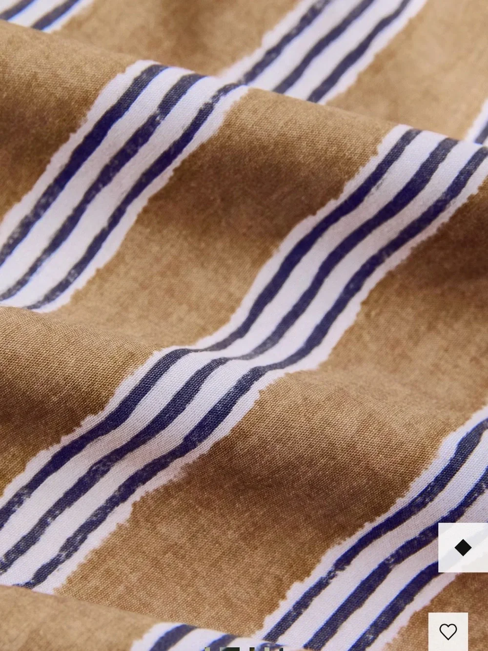 King Size Mango Striped Ochre and White Duvet Cover
